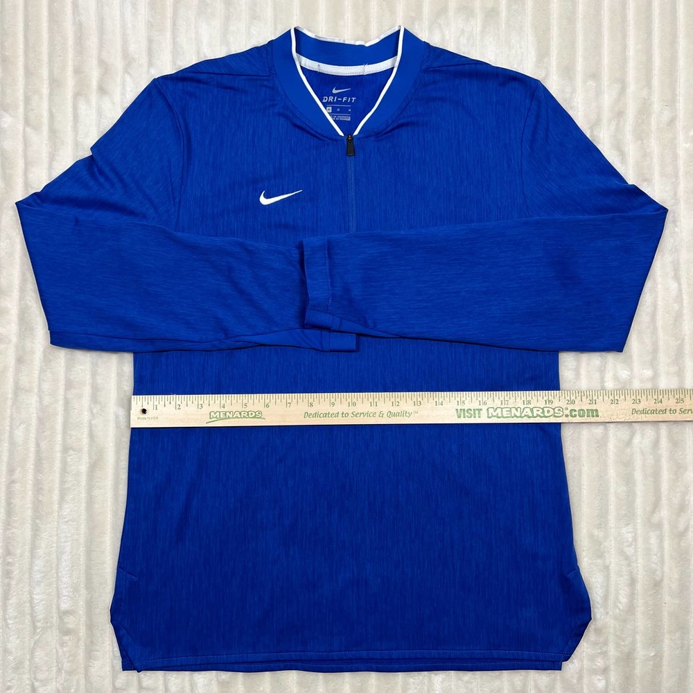 Nike Medium Heather Blue Dri-Fit Long Sleeve Lightweight Quarter Zip Workout - Picture 2 of 6